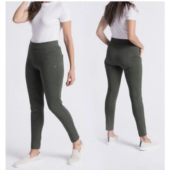 BETABRAND Size Small Petite Zippered Journey Yoga Pants W1503-OL Olive Green - Picture 1 of 7